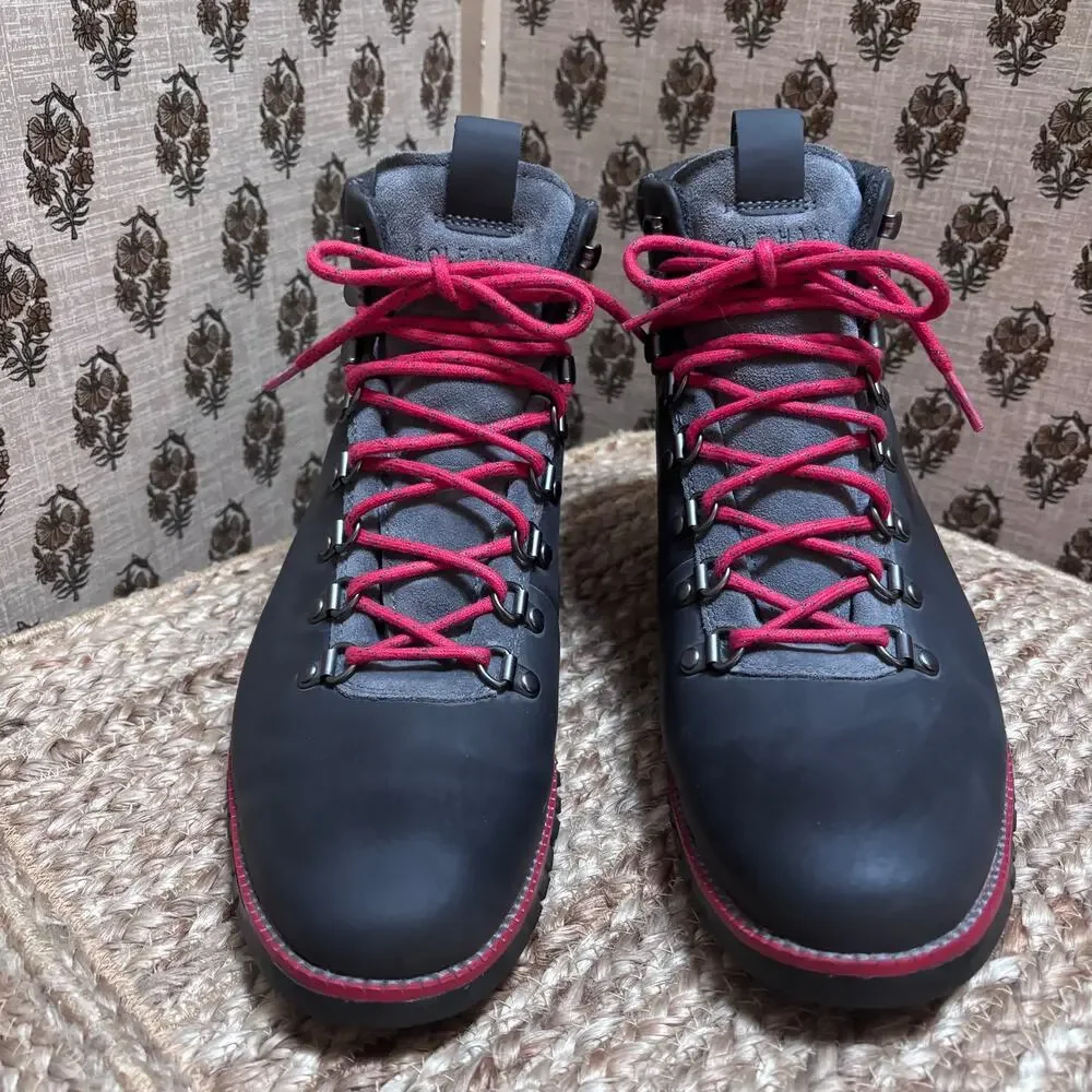Cole Haan Zerogrand Waterproof Grey sz11 Nubuck Leather Hiker Boots Gorpcore